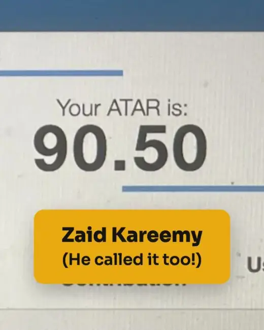 Zaid Kareemy, ATAR 90.50