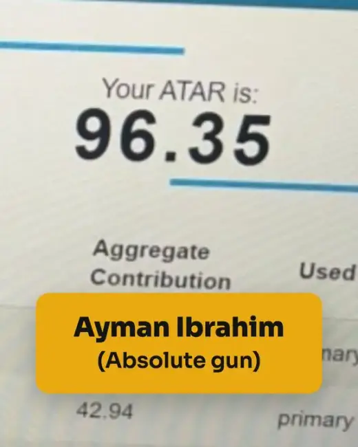 Ayman Ibrahim, ATAR 96.35