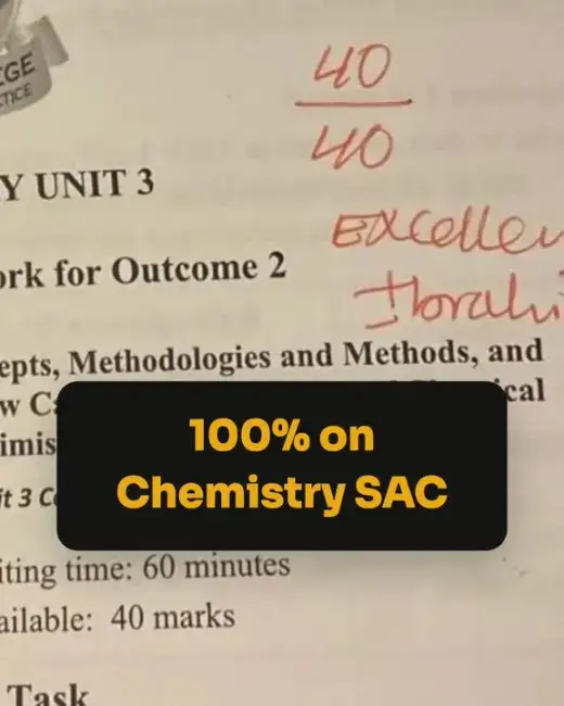 100% on Chemistry SAC