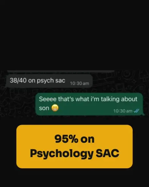 95% on Psychology SAC